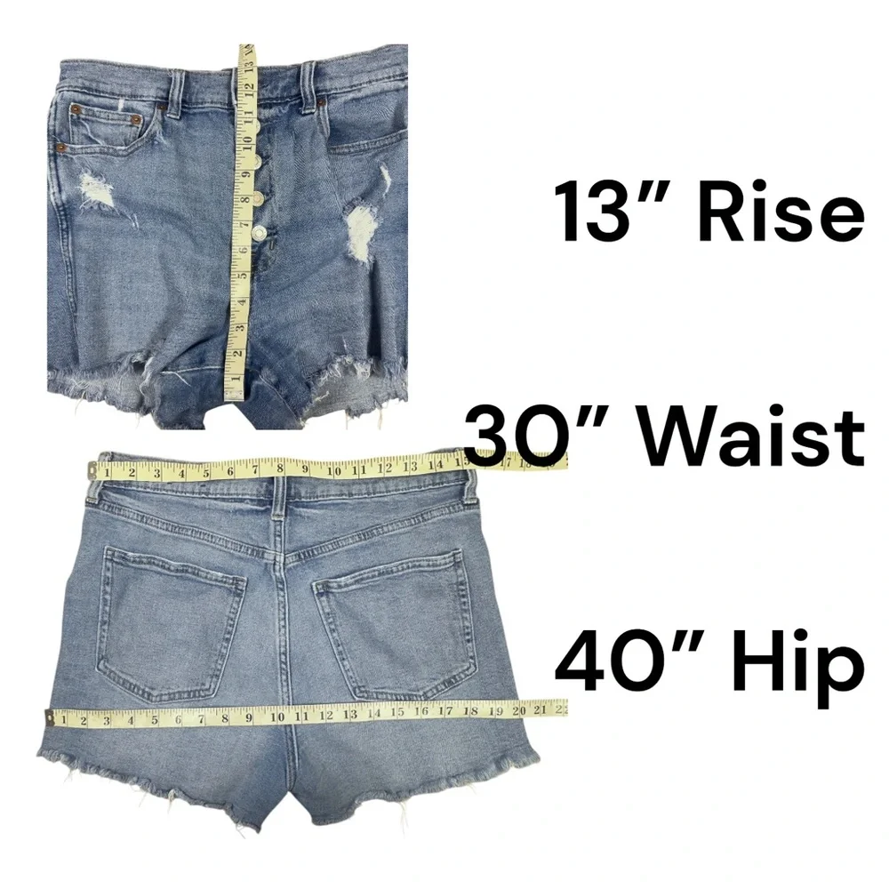 Gap Classic Distressed Denim Shorts - Light Blue